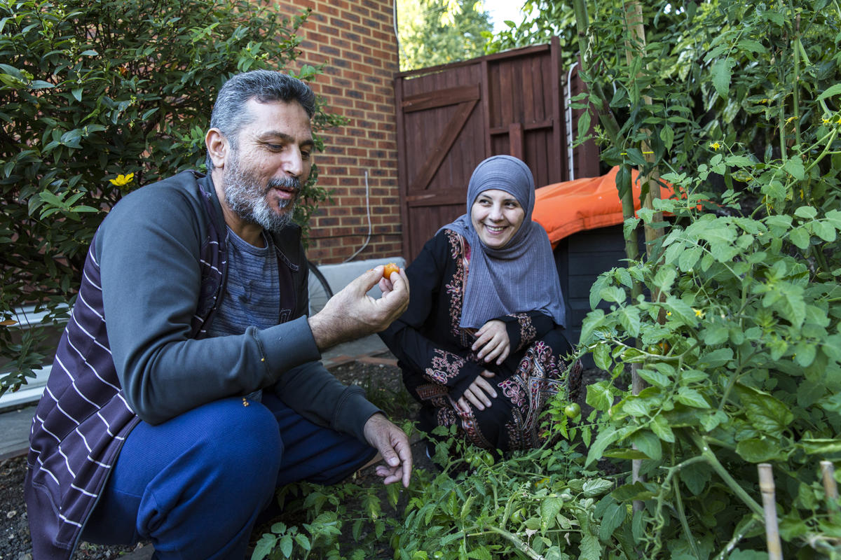 United Kingdom. Syrian family resettled in London with local community support