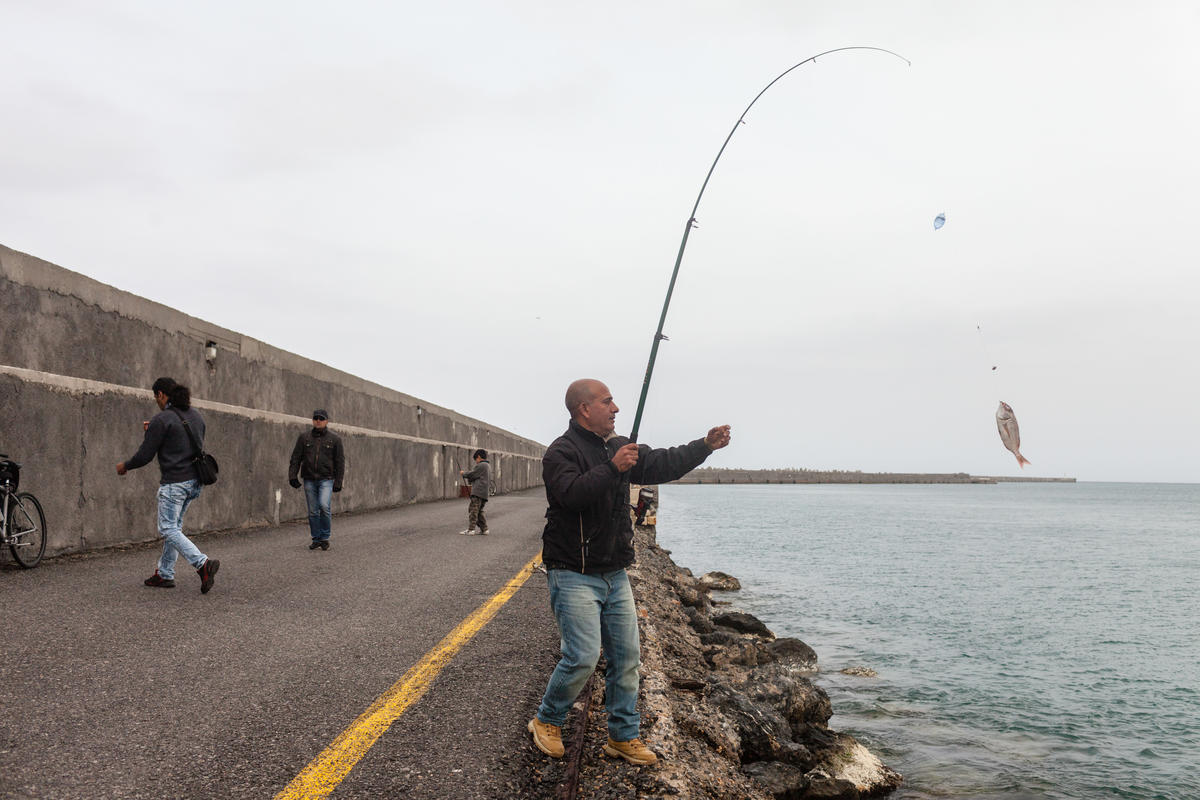 Greece. Fishing for food and leisure in Heraklion