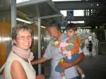 Basim in France with the host family he will be staying with.

