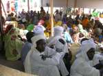 Sudanese refugees from Darfur wait to be interviewed at a camp in east...