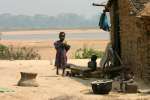 A village on the Republic of Congo side of the Oubangui River, which m...