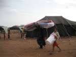 A scene in Al Mazraq camp, where some 2,000 new arrivals have been rec...