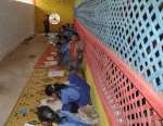 A child-friendly space in a school in Kutupalong village. The space is...