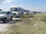 A UNHCR-organized convoy departs from Okakwa transit centre in Namibia...