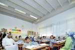 Syrian refugee children pay attention during a visit to their Beirut c...