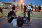 Newly arrived Syrian refugees in Jordan after crossing the border. Num...