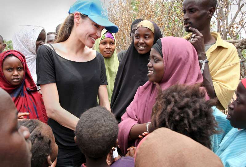 UNHCR Goodwill Ambassador Angelina Jolie meets Somali refugees in Dadaab