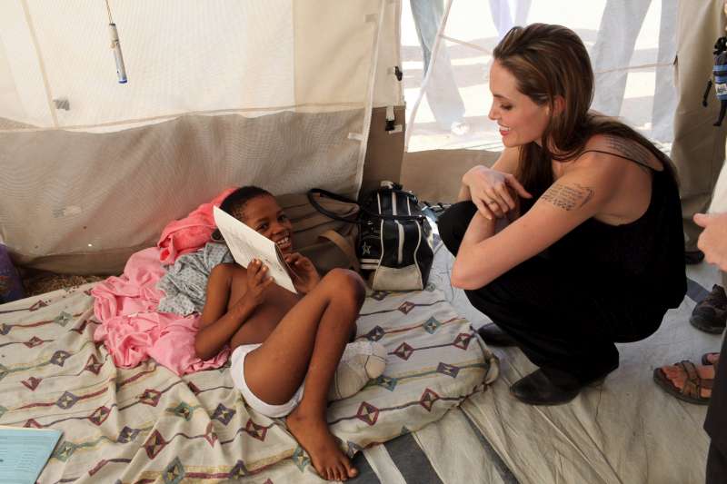 UNHCR Goodwill Ambassador Angelina Jolie meets Haitian quake survivors