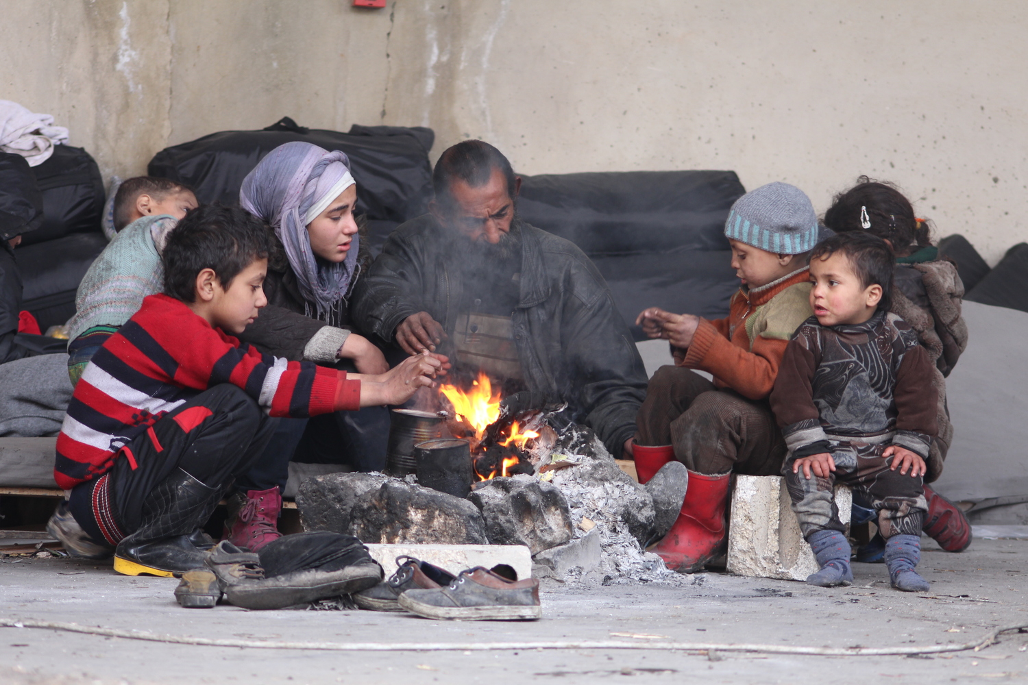 Syira. Survivors of fighting from Eastern Aleppo are recovering amid harsh winter conditions