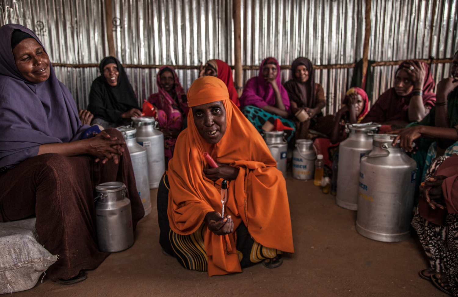 Ethiopia. Refugee women in the Milk Retailing Cooperative