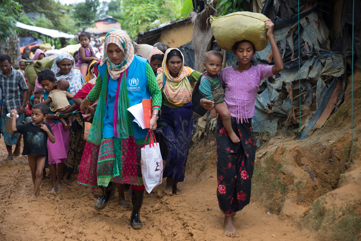 Bangladesh. Rohingya refugees flood Into Bangladesh