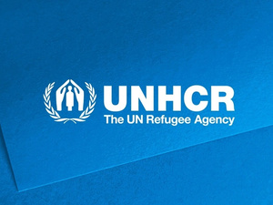 A UNHCR logo