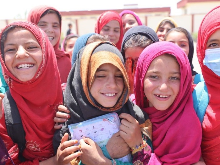 Afghan girls smiling 