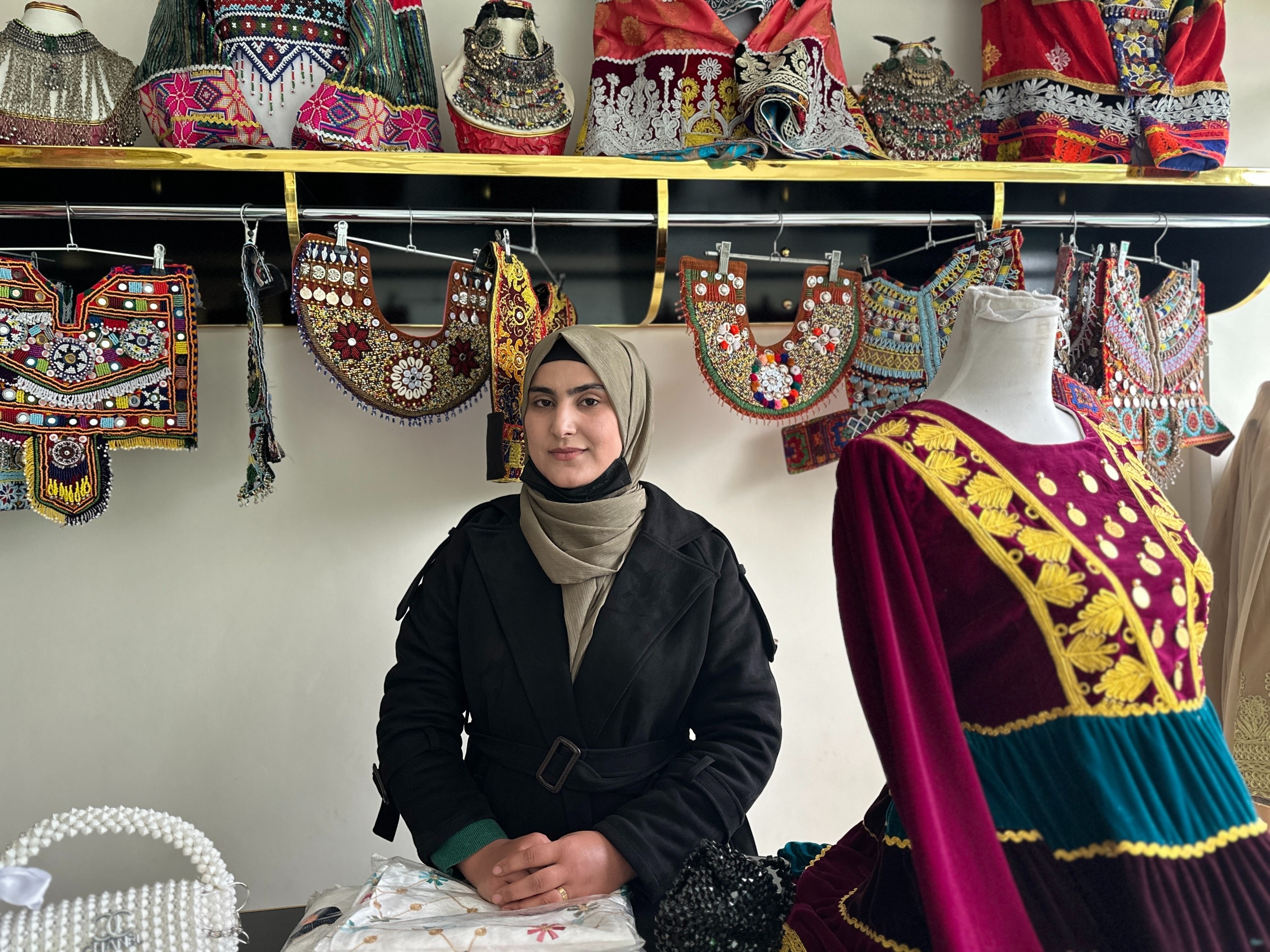 Shakira, a journalist by profession owner of the Shams Embroidery Manufacturing Company, which now employs ten women.