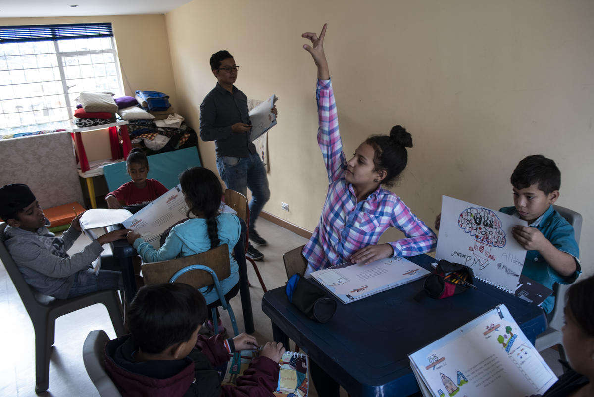Colombia. Therapeutic day centre for Venezuelan children readies them for school