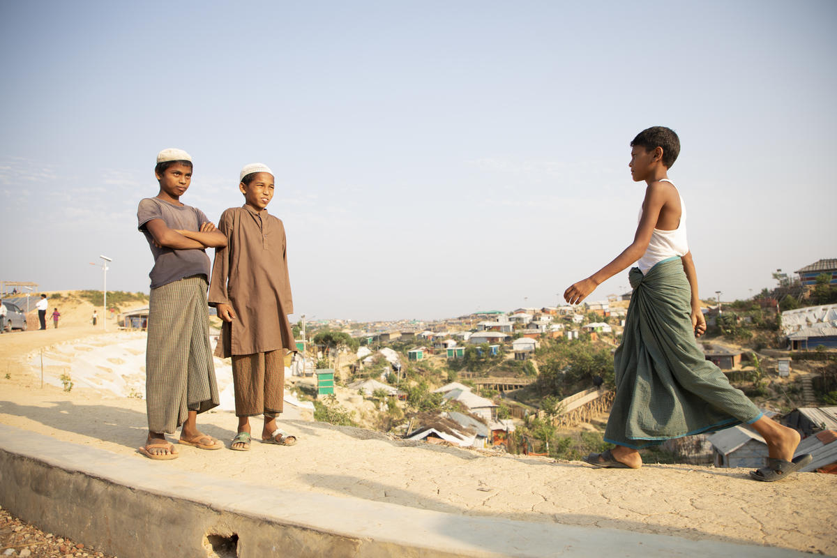 Bangladesh. Young Rohingya refugees at Kutupalong camp