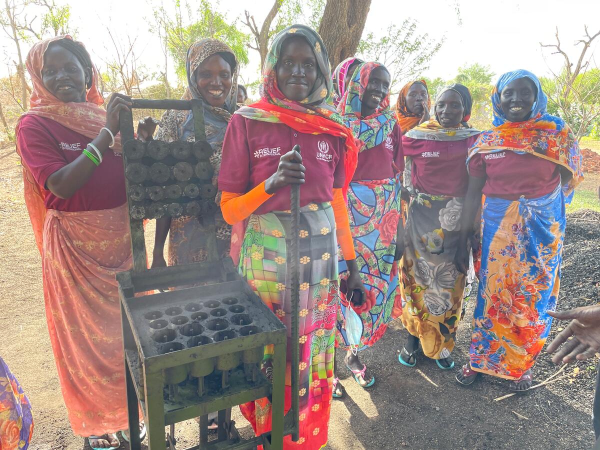 South Sudan. Refugees and host community work together to make clean, sustainable fuel
