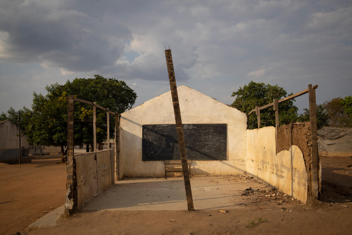 Mozambique. Destroyed classrooms in Maratane settlement because of cyclone