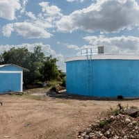 A water reservoir in Kebribeyah, Ethiopia, upgraded through the KfW-supported R-WASH project.