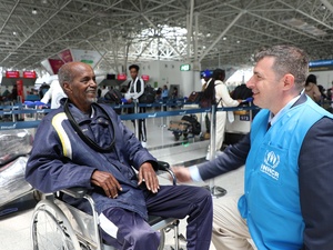 Ahmed moments before his departure from Ethiopia on resettlement after 15 years in exile.