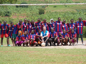 UNHCR Goodwill Ambassador Alfonso Herrera and FC Barcelona Foundation visit Nakivale and Oruchinga refugee settlements in Uganda to highlight the power of sport for refugees.