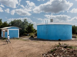 A water reservoir in Kebribeyah, Ethiopia, upgraded through the KfW-supported R-WASH project.