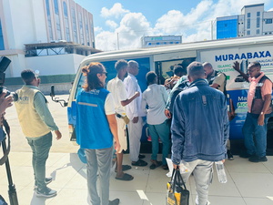 Some of the Somali refugees who have just returned from Yemen.