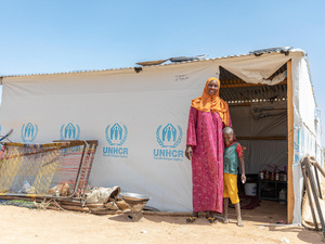 Chad. UNHCR provides shelter for Sudanese refugees in Sila province