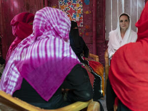 Bangladesh. UNHCR Special Envoy Angelina Jolie visits Rohingya refugees in Chakmarkul camp.