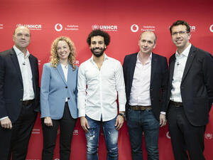 United Kingdom. Mohamed Salah announced as Ambassador for UNHCR / Vodafone Foundation's Instant Network schools programme