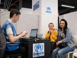 Yulia with her son Vlad are refugees from Ukraine.