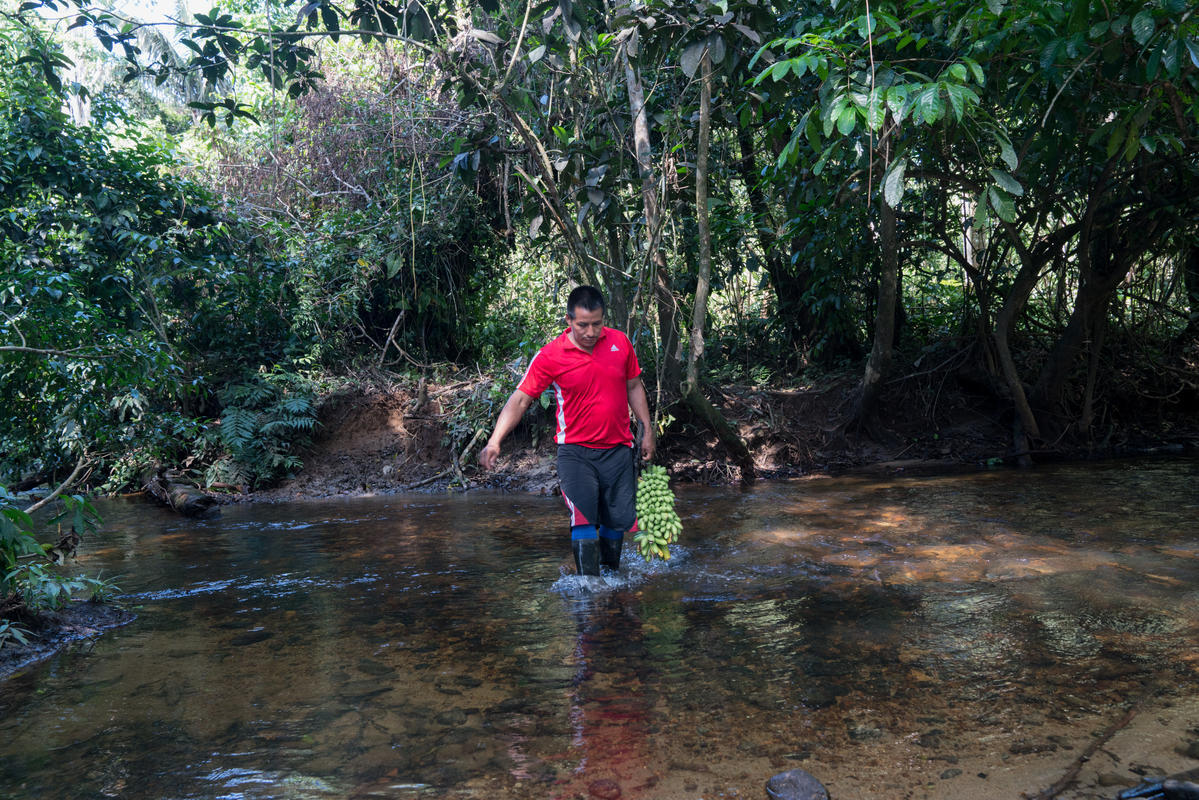 Colombia. Members of the Awá Mayasquer settlement next to Villagarzón