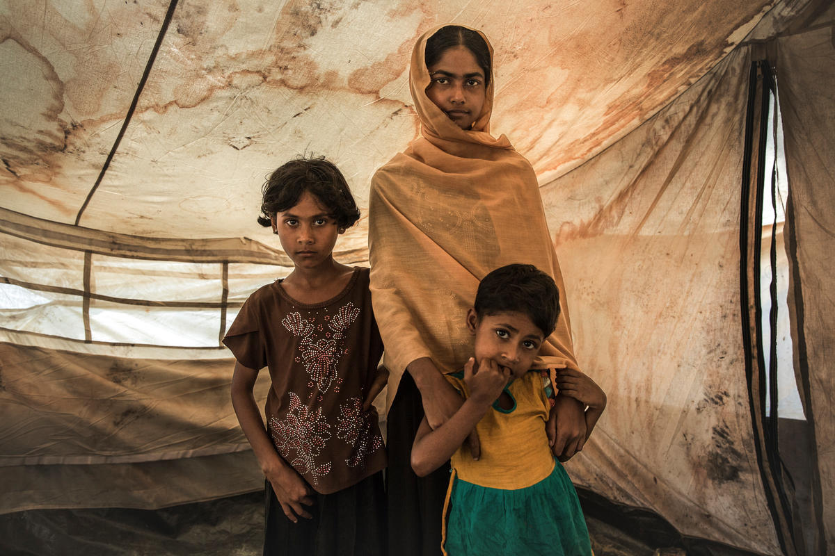 Bangladesh. Young Rohingya woman becomes head of family