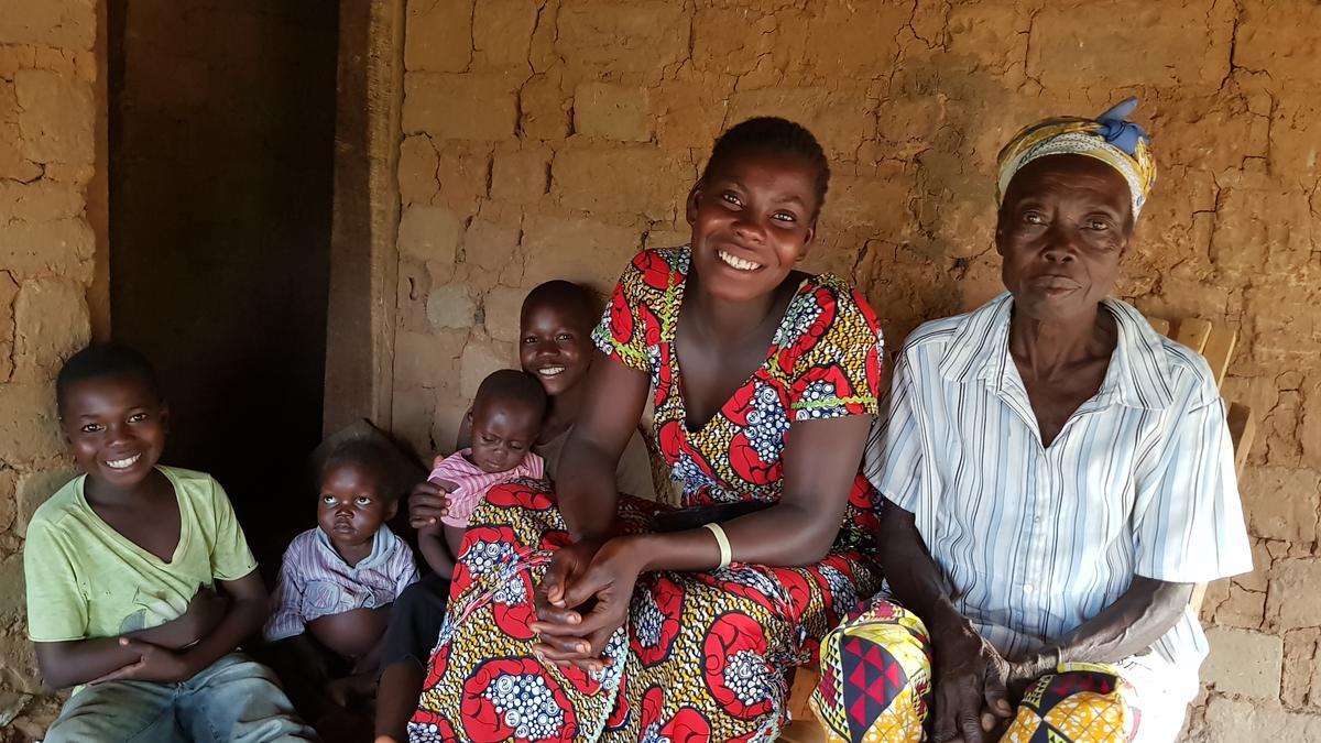 Democratic Republic of Congo. Charli's family, at their house in Inke camp.