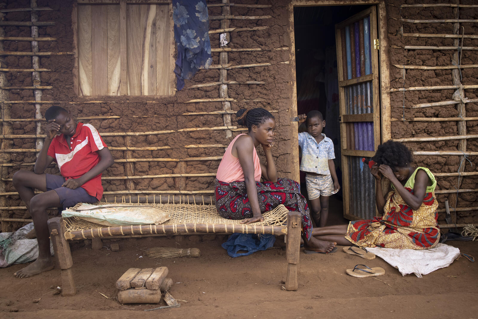 Mozambique. Displaced family in new home in Corrane site