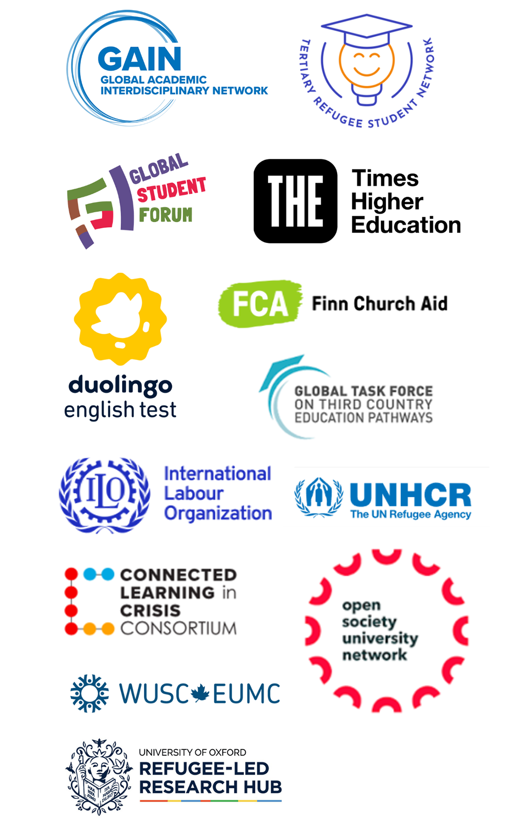 Logos of the 15by30 pledge co-leaders