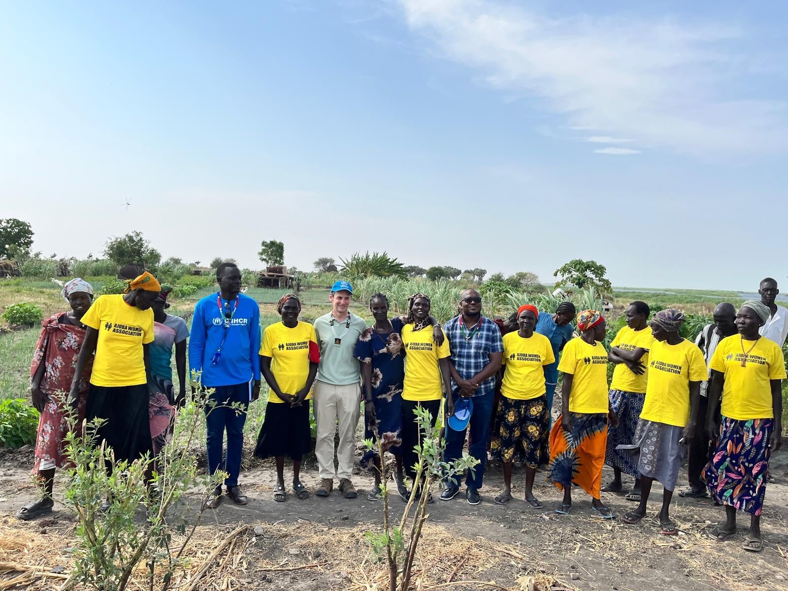 UNHCR South Sudan Representative Matthew Brook visits farming cooperatives in Malakal, where displaced farmers are cultivating vegetables with training and support from UNHCR. 