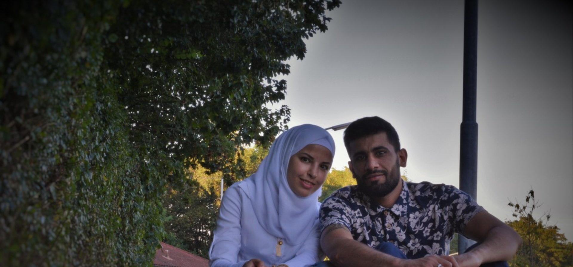 Austria. Palestinian refugee reunited with his wife