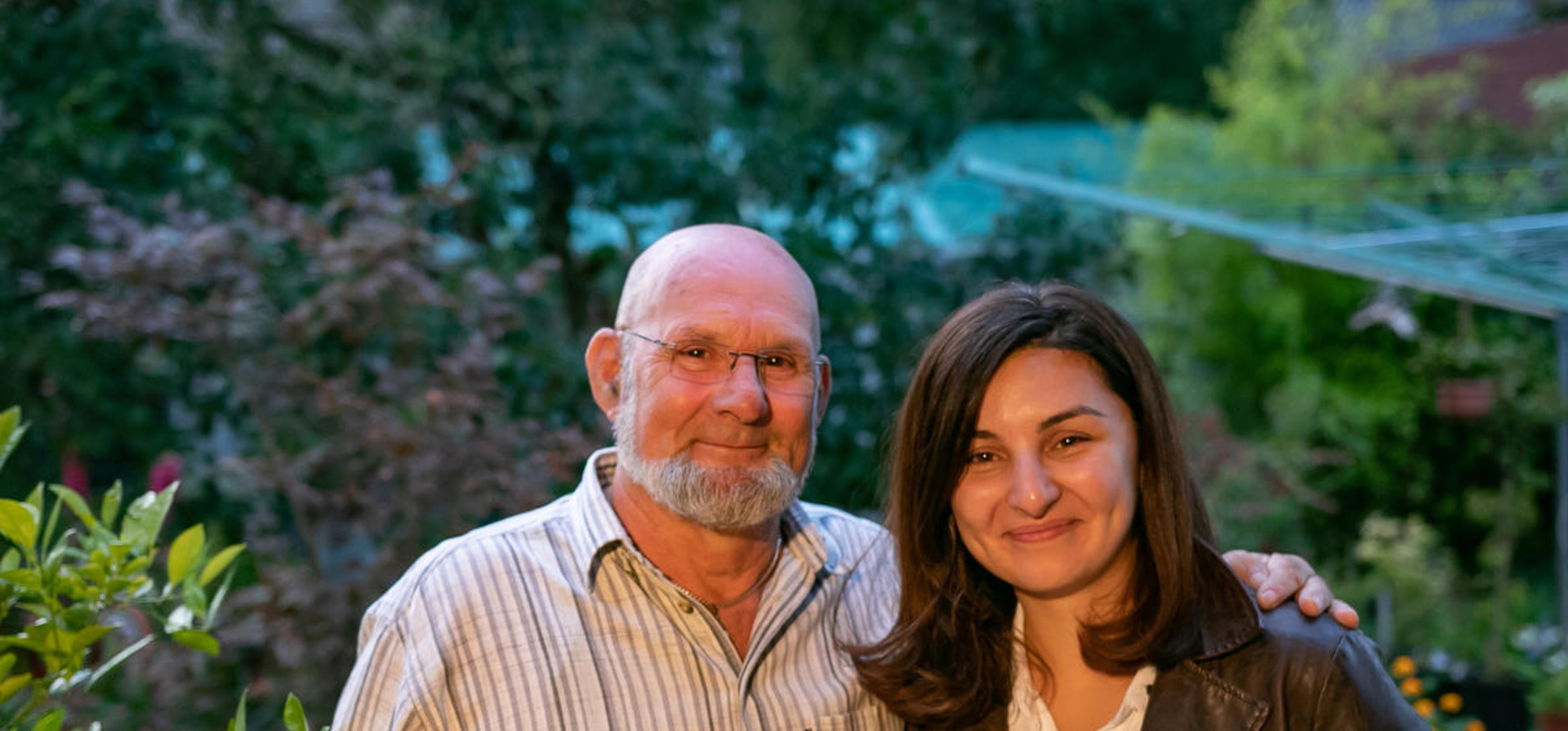 The Netherlands. Former refugee Mevan reunited with Egbert who bought her a bike when she was a child.