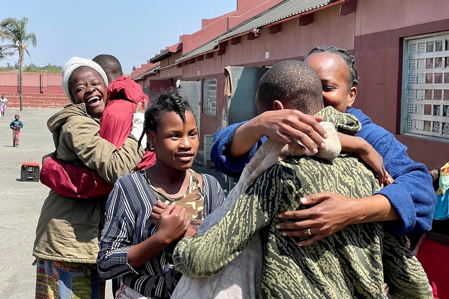 South Africa. A refugee mother is reunited with her sons