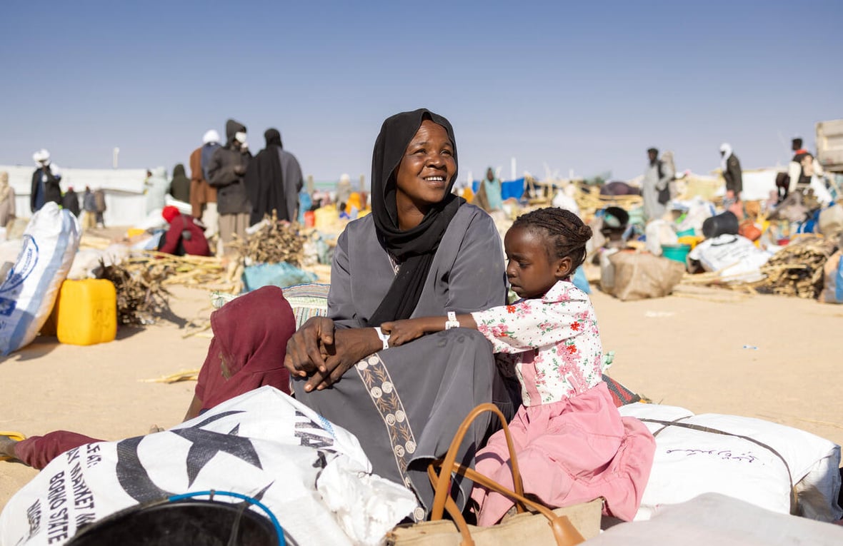 Chad. Sudanese refugees wait to be relocated from Tine to Touloum