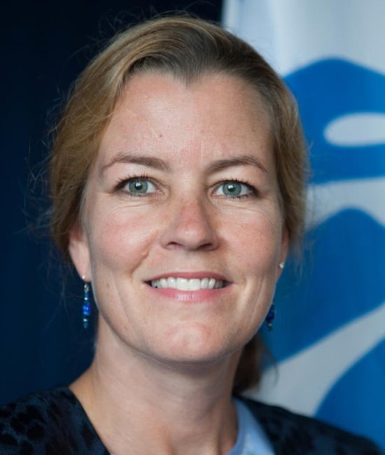 Portrait of UN Deputy High Commissioner for Refugees Kelly T. Clements. 
