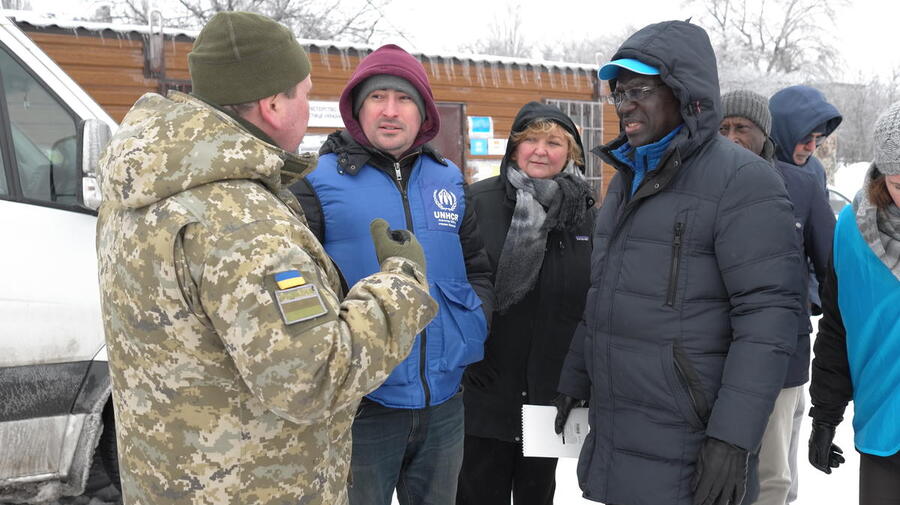 Ukraine. Visit of the AHC to Maiorsk Checkpoint on the contact line between government-controlled and non-government controlled area in east Ukraine.