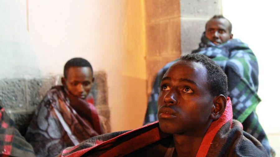 Yemen.  New arrivals from capsized boat