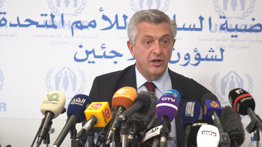 Lebanon. Press conference with UN High Commissioner for Refugees Filippo Grandi in Beirut, Lebanon on Friday 31 August 2018