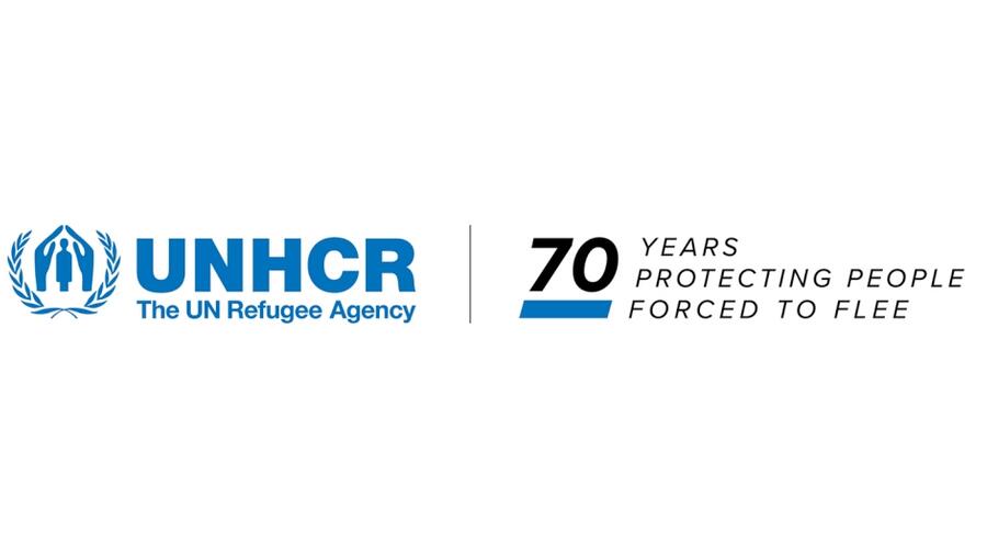 This is the "Who We Are" video thumbnail, showing the UNHCR logo and the title "70 years protecting people forced to flee".