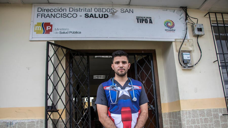 Venezuelan doctor Samuel, 27, fled to Ecuador in 2018 where he now cares for locals and Colombian refugees during the pandemic.