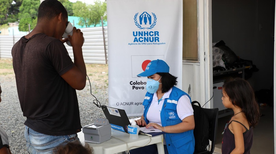 Venezuelan family during UNHCR´s registration activity at the Rondon 1 shelter in Boa Vista, North of Brazil.