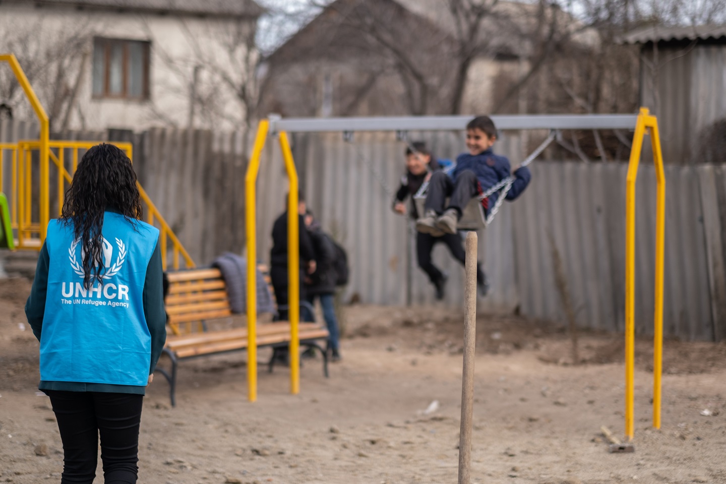 UNHCR staff member - playground - Tavush province