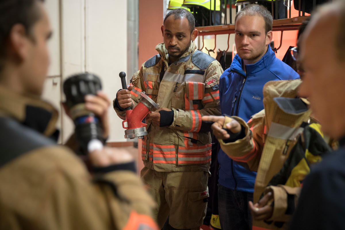 Germany. Somali asylum-seeker joins local fire brigade